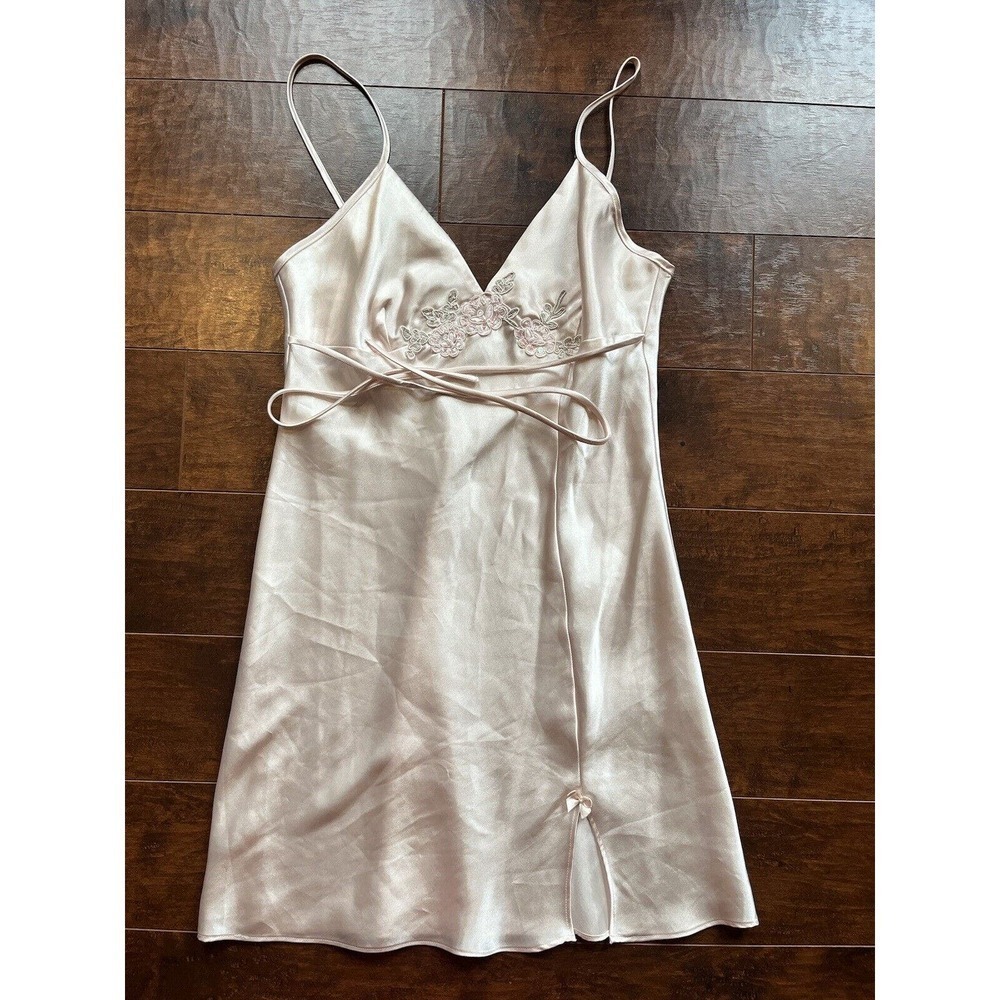 Secret Treasrues Satin Night Slip Lingrie Dress Light Pink Womens Size M